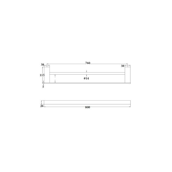 ΔΙΠΛΗ ΡΑΓΑ ΓΙΑ ΠΕΤΣΕΤΑ 800mm [MINDY-14]