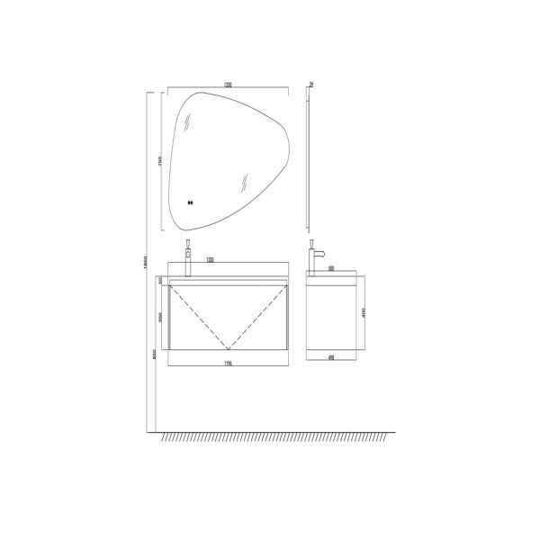 ΕΠΙΠΛΟ ΜΠΑΝΙΟΥ ΚΡΕΜΑΣΤΟ [IVI-04 1200]