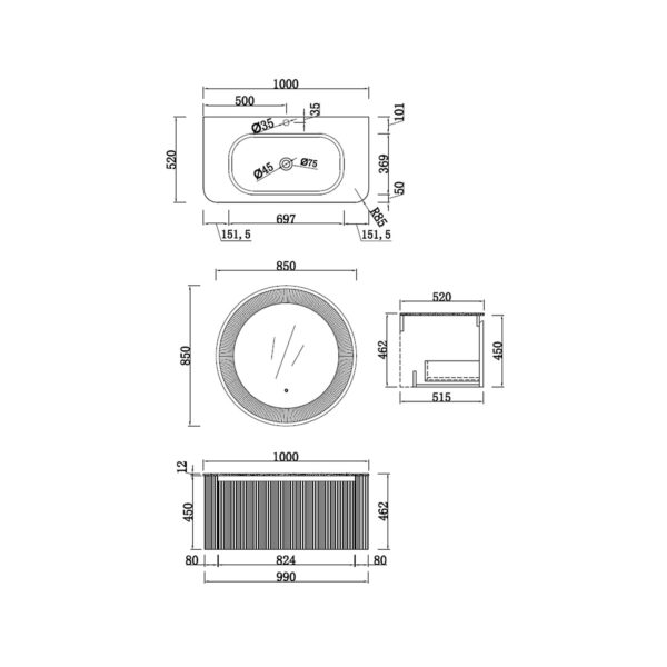 ΕΠΙΠΛΟ ΜΠΑΝΙΟΥ ΚΡΕΜΑΣΤΟ [LITO-03 1000]