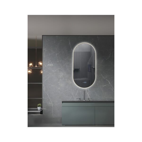 ΚΑΘΡΕΦΤΗΣ LED ΜΕ ΚΟΡΝΙΖΑ ΑΛΟΥΜ. 8MM ΧΡΥΣΟΣ  50x100 [OVIEDO-02]