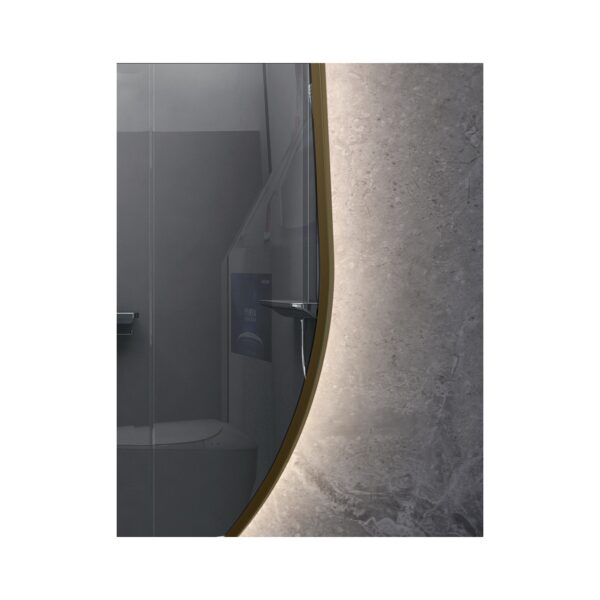 ΚΑΘΡΕΦΤΗΣ LED ΜΕ ΚΟΡΝΙΖΑ ΑΛΟΥΜ. 8MM ΧΡΥΣΟΣ  50x80 [OVIEDO-02]