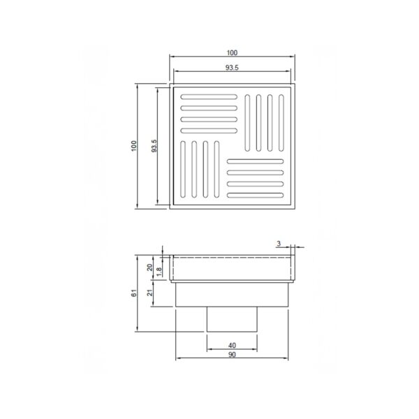 ΣΙΦΩΝΙ ΔΑΠΕΔΟΥ 100x100[AQUADRAIN-03]