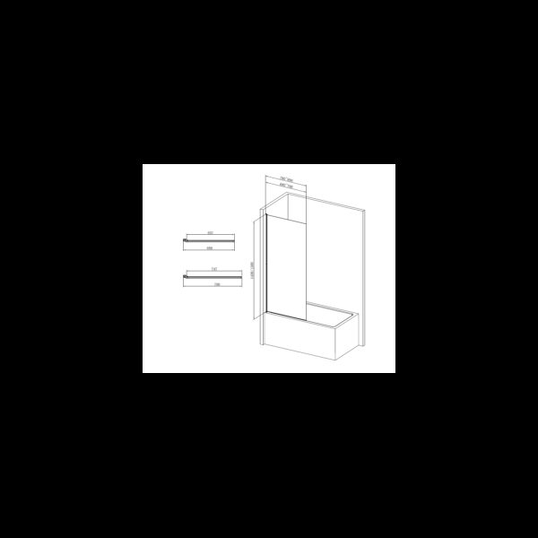 ΣΤΑΘΕΡΟ ΜΠΑΝΙΕΡΑΣ ΜΕ ΜΕΝΤΕΣΕ PIVOT [GLAME-02] 700x1400mm